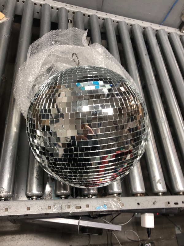 Photo 1 of 12" Disco Ball Mirror Ball Disco Party Decoration Stage Light Dj Light Effect Home Business Christmas Display Decoration Silver