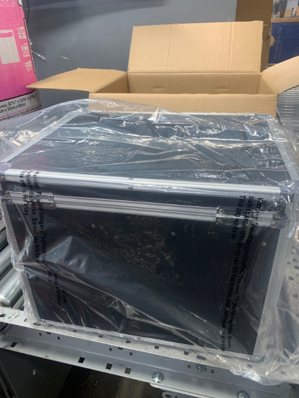 Photo 1 of Vaultz Portable File Box - 17.5 x 14 x 12.5 Inch Legal/Letter Size Storage Box with Dual-Combination Locking for Document Filing and Organization,Black 17.5 x 14 x 12.5 Inch Black