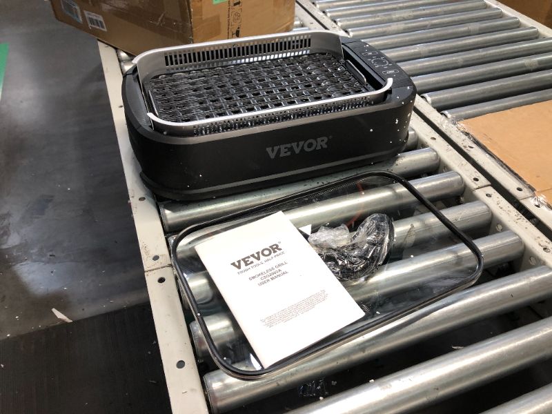 Photo 4 of ***USED - LIKELY MISSING PARTS - UNABLE TO VERIFY FUNCTIONALITY***
VEVOR Smokeless Indoor Grill, 110 sq.in 1500W Electric BBQ Grill with Non-Stick Surface, Adjustable Temperature, Turbo Smoke Extractor, Detachable Dishwasher-safe Smokeless Grill for Party