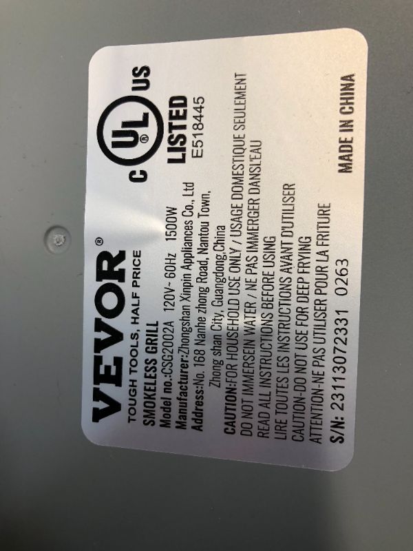 Photo 3 of ***USED - LIKELY MISSING PARTS - UNABLE TO VERIFY FUNCTIONALITY***
VEVOR Smokeless Indoor Grill, 110 sq.in 1500W Electric BBQ Grill with Non-Stick Surface, Adjustable Temperature, Turbo Smoke Extractor, Detachable Dishwasher-safe Smokeless Grill for Party