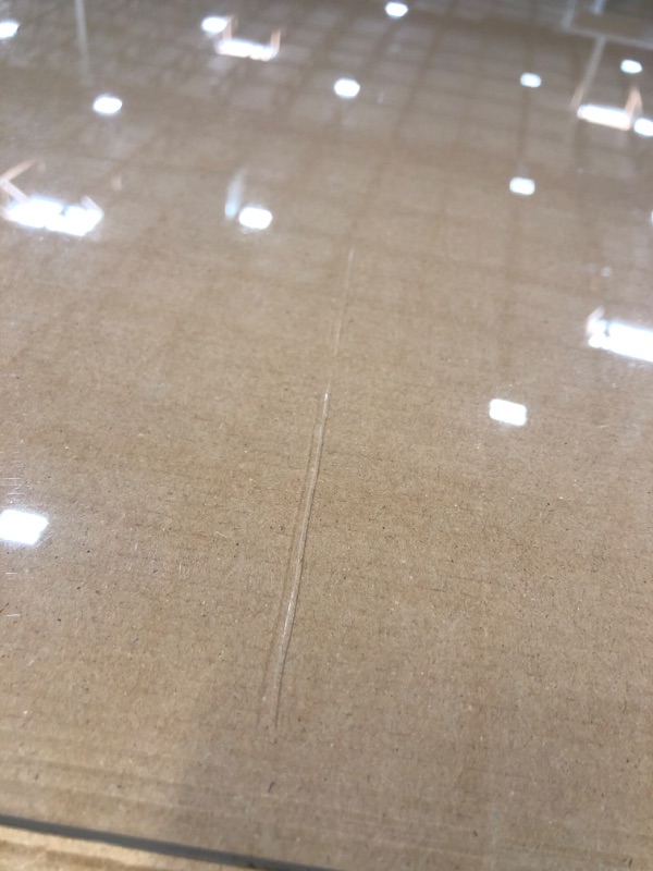 Photo 3 of SCRATCHED; CHIPPED EDGE Crystal Clear 1/5" Thick 47" x 35" Heavy Duty Hard Chair Mat, Can be Used on Carpet or Hard Floor 1Pack - 35'' x 47'' x 1/5'' Hard Material - for Carpets & Hard Floors