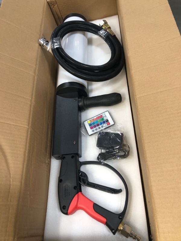 Photo 1 of Texinpress RGB Co2 Jet Machine CO2 Fog Machine Co2 Led Gun Club Bar DJ Effects Smoke Gun Fog Gun for Party w/Adapter Nightclub Carbon Dioxide Gas Column Gun 6-8M