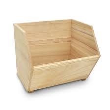 Photo 1 of *MINOR DAMAGE* Origin 21 10-in W x 10.5-in H x 12-in D Natural Wood Stackable Basket
