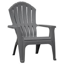 Photo 1 of *DAMAGED* Adams PATIO Stackable Charcoal Plastic Frame Stationary Adirondack Chair with Slat Seat
