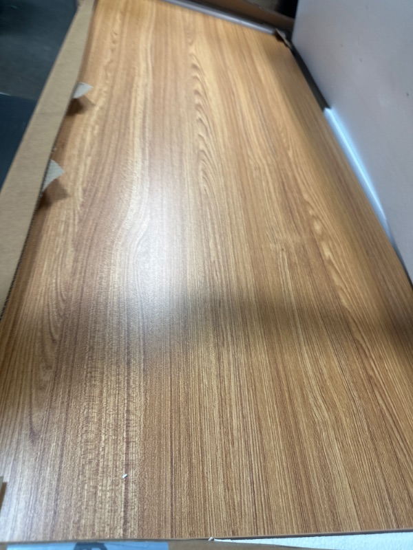 Photo 1 of Need Computer Desk Office Desk 55 inches Folding Table Computer Table Workstation No Install Needed,Teak Black AC5BB-140X 55 inches Teak & Black