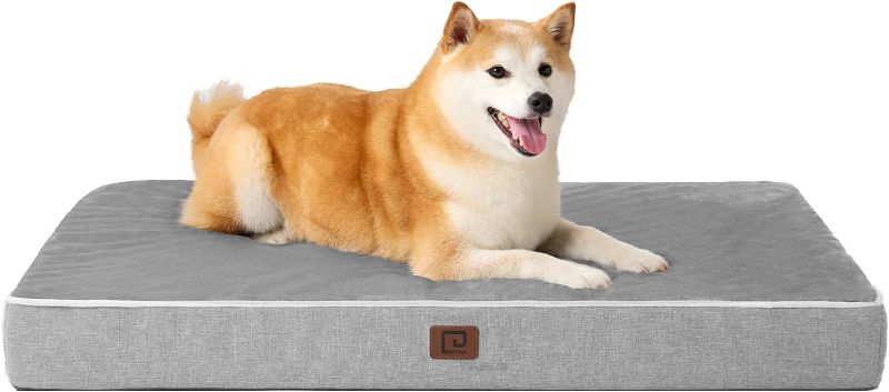 Photo 1 of ***USED - DIRTY - NO PACKAGING***
EHEYCIGA Orthopedic Memory Foam Dog Beds for Large Dogs with Removable Waterproof Liner, Grey, 35"L x 23"W x 3"Th