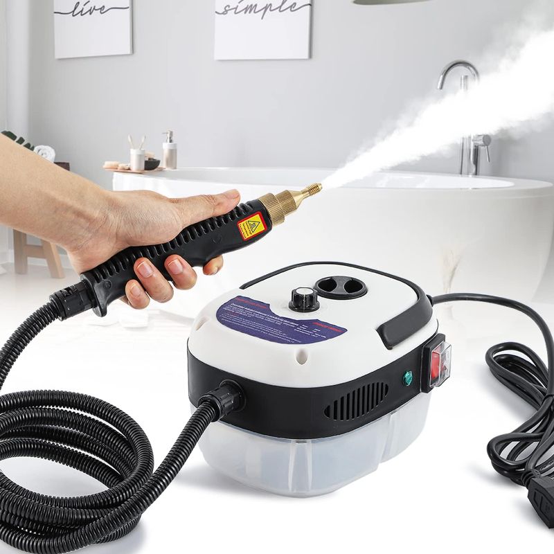 Photo 1 of Moongiantgo High Pressure Steam Cleaner, 2500W Portable High Temp Bathroom Power Steamer Cleaning Machine Steam Humidity Adjustable For Home Use Kitchen Grease Car Detailing (110V, White)
