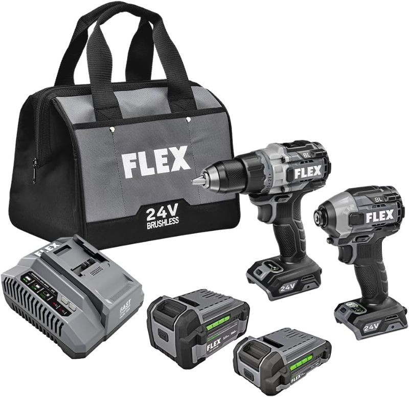Photo 1 of **READ NOTES**FLEX 2-Tool Brushless Power Tool Combo Kit with Soft Case (2-Batteries Included and Charger Included)
