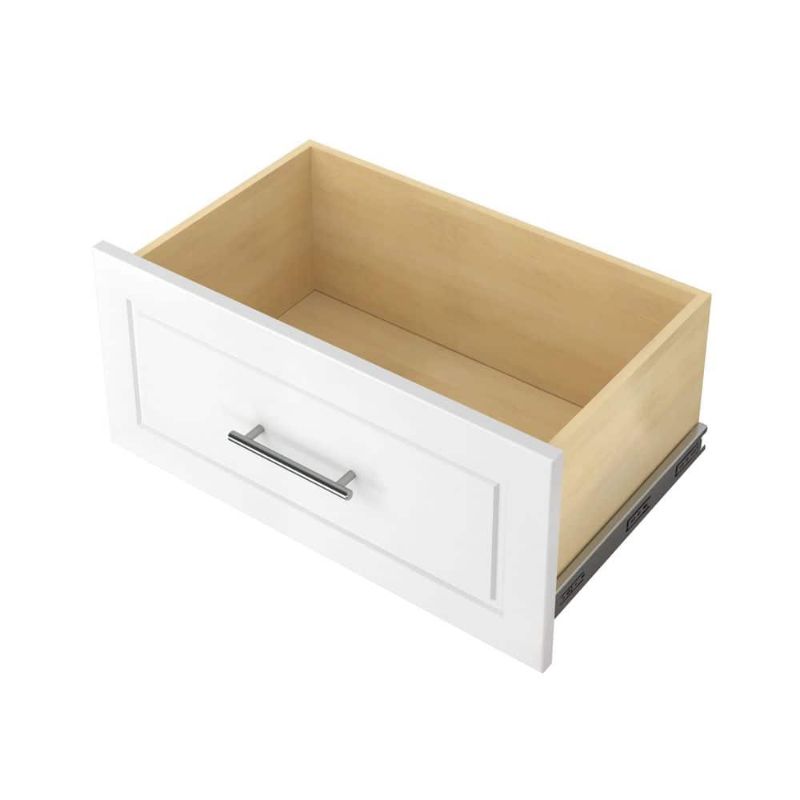 Photo 1 of 12 in. H X 24 in. W Wood Drawer Kit Modern Raised White
