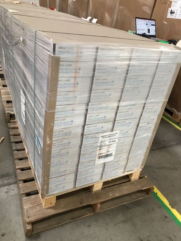 Photo 3 of Pallet of 52 allen + roth Sierra Brown Oak 8-mm T x 8-in W x 50-in L Water Resistant Wood Plank Laminate Flooring (23.92-sq ft / Carton)
