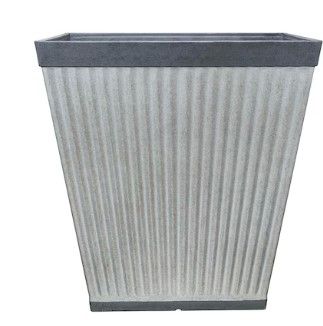 Photo 1 of pack of 4 allen + roth Square 16-in W x 16-in H Silver Resin Industrial Indoor/Outdoor Planter
