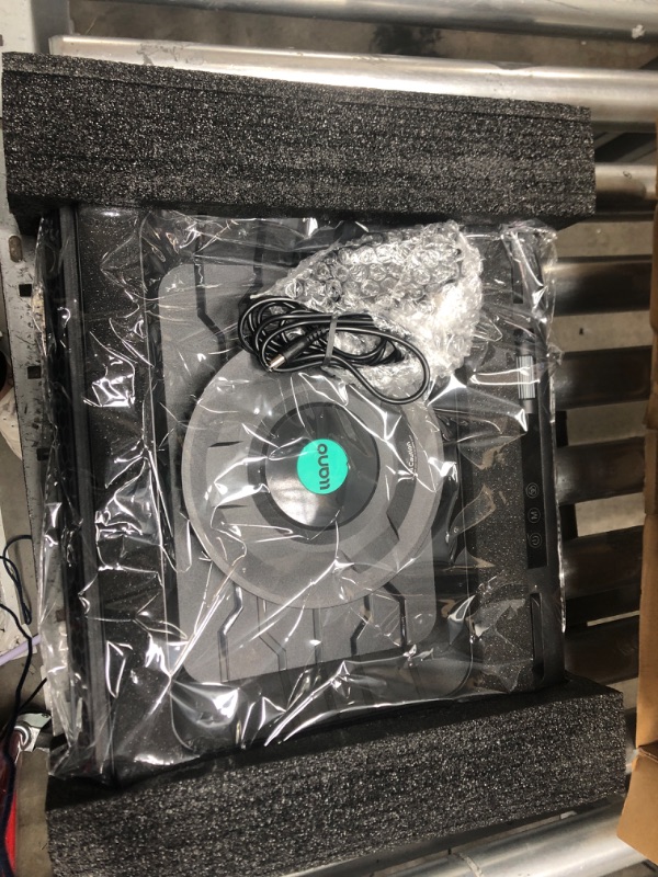 Photo 1 of 2023 New Gaming Laptop Cooling Pad with Powerful Turbofan, RGB Laptop Cooler Radiator with Infinitely Variable Speed, Touch Control, LCD Screen, 3-Port USB, Seal Foam for Rapid Cooling Laptop 15-19in V12(Hub+RGB)