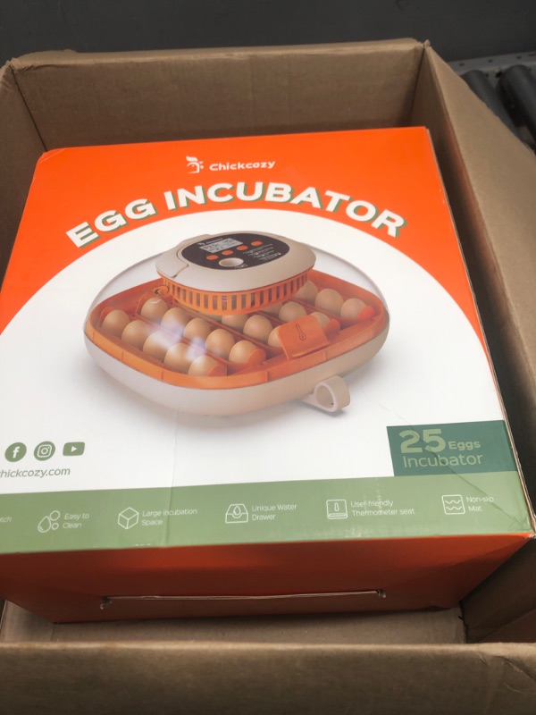 Photo 2 of 25 Egg Incubator for Hatching Chicks, Automatic Egg Turner with Thermometer Seat and Humidity Control, Egg Candler, 360° View with Clear Window, Incubators for Chicken Eggs