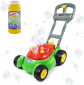 Photo 2 of BELLOCHIDDO Bubble Lawn Mower for Toddlers - Upgraded Automatic Bubble Mower | Bubble Solution Included, Kids Bubble Machine, Outdoor Toys, Push Toys, Christmas Birthday Gifts for Girls & Boys