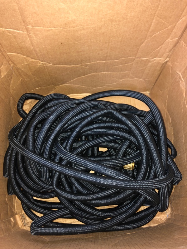 Photo 2 of TITAN Garden Hose | Non-Expandable Lightweight, Kink-Free, Durable & Flexible Hybrid Water Hose with Heavy Duty Brass Connectors & High-Pressure Jet Nozzle (100FT x 5/8”) 100FT x 5/8" Black