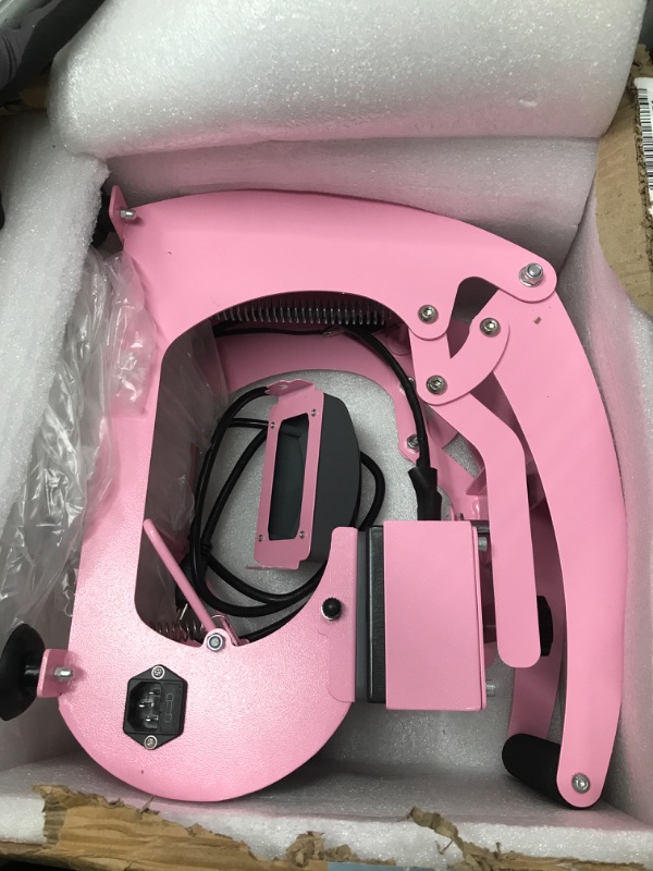 Photo 2 of (NON-REFUNDABLE) UOKRR Heat Press Machine for Hats,Curved Element Press Clamshell Design,LCD Digital Timer Temperature Control with 2pcs Curved Heating Elements(5.5"x3.8", 5"x3.4")-Pink