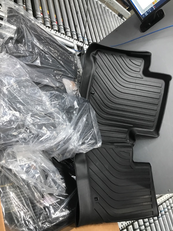 Photo 1 of KELCSEECS Floor Mats Custom for Hyundai Palisade 7 & 8 Seats 2023 2022 2021 2020 Waterproof All Weather Car Mats Heavy Duty TPE Automotive Floor Liners Fit Bench and Bucket Seats 3 Rows Full Set Black Palisade 2020-2023 floor mats