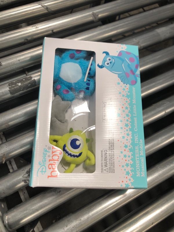 Photo 2 of Disney Monsters, Inc. Cutest Little Monster Turquoise, Green, and Gray Sully, Mike and Stars Plush Musical Mobile
