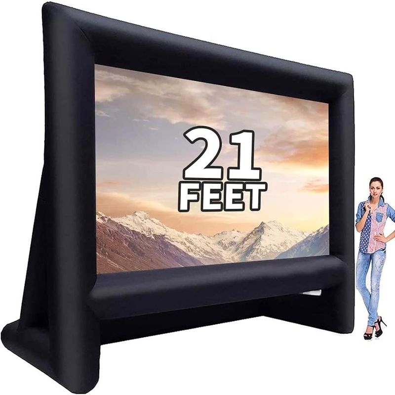 Photo 1 of 21 feet Inflatable Outdoor Projector Movie Screen - Blow Up Screen for TV & Movies with Blower Portable Projection Screen for Home Theater Outdoor Indoor Support Front & Rear Projection
