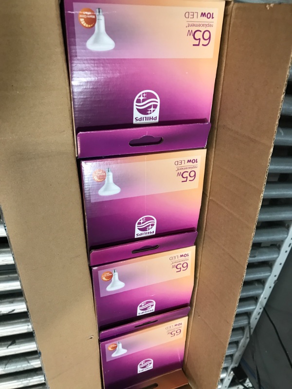 Photo 1 of Philips LED Frosted Ultra Definition Light Bulb BR40, EyeComfort Technology, Non-Dimmable, 1325 Lumen, Soft White Light (2700K), 10W=65W, E26 Base, Title 20 Certified, (576512) 4-Pack Ultra Def 4 Count (Pack of 1) Soft White 1325 Lumen