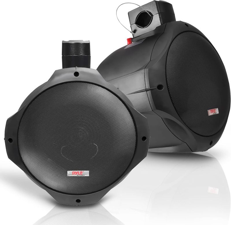 Photo 1 of ***SEE NOTES*** 
Pyle Waterproof Marine Wakeboard Tower Speakers - 8in Dual Subwoofer Speaker Set and 1” Tweeter with 300 Watt Power - 2-way Boat Audio Stereo System with Mounting Bracket - 1 Pair - Pyle PLMRW85
