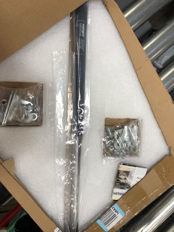 Photo 1 of 15 Inch 55lb/245N Per Gas Shock Strut Spring for Tool Box Outdoor Cabinets Boat Bed Cover Door Lids and Other Custom Heavy Duty Project, A Set of 2 with L Mounts