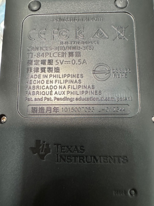 Photo 3 of Texas Instruments - - Texas Instruments TI-84 Plus CE Graphing Calculator - Impact Resistant Cover, Clock, Date/Time Display - 3 MB, 154 KB - ROM, RAM - Battery Powered - Space Gray