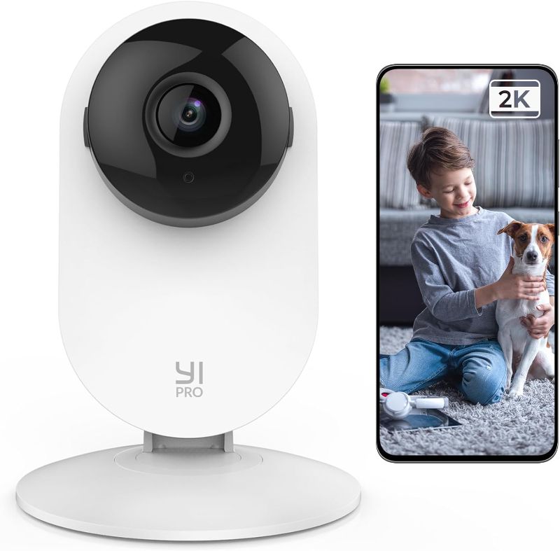 Photo 1 of YI Pro 2K Home Security Camera, 2.4Ghz Indoor Camera with Person, Vehicle, Animal Smart Detection, Phone App for Baby, Pet, Dog Monitoring, Compatible with Alexa and Google Assistant
