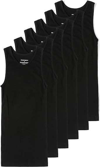 Photo 1 of Comfneat Men's 5-Pack A-Shirts Tight Fit Tank Tops Cotton Spandex Undershirts
