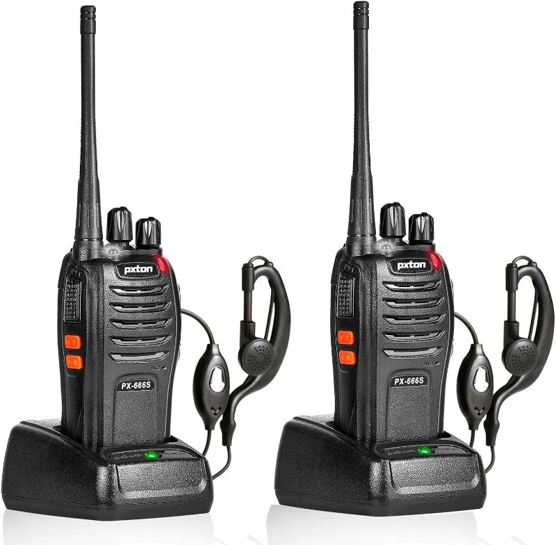 Photo 1 of pxton walkie talkies, 666S walkie talkies for Adults Long Range Rechargeable with Headphones and Li-ion Battery,2 Way radios has VOX/Noise Reduction/TOT/Flashlight/Monitoring/Scan Function?2 Pack?
