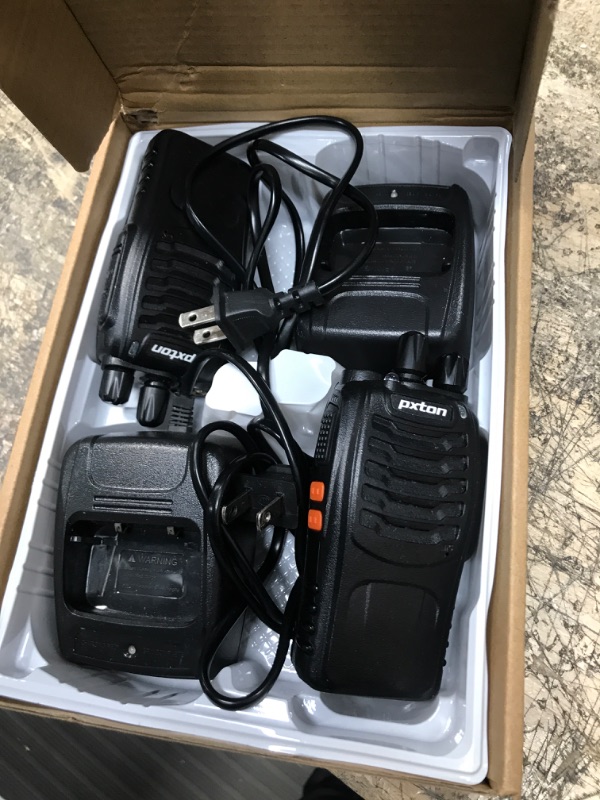 Photo 2 of pxton walkie talkies, 666S walkie talkies for Adults Long Range Rechargeable with Headphones and Li-ion Battery,2 Way radios has VOX/Noise Reduction/TOT/Flashlight/Monitoring/Scan Function?2 Pack?
