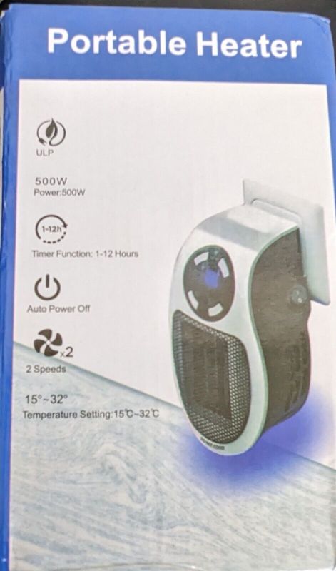 Photo 1 of NIB 500 Watt Portable Wall Heater
