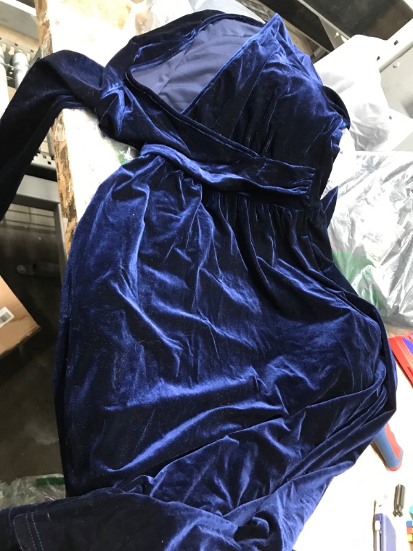 Photo 1 of blue velvet long sleeve dress medium