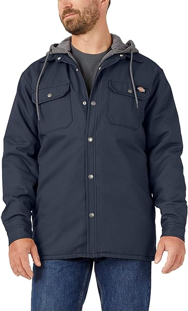 Photo 1 of Dickies Men's Fleece Hooded Duck Shirt Jacket with Hydroshield
