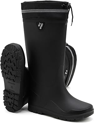 Photo 1 of HSBDNZQ Rain Boots for Men Waterproof Mens Knee High Rubber Boots with PVC, Comfort Lightweight Work Mud Boots, Durable Slip Garden Boots for Gardening Fishing
