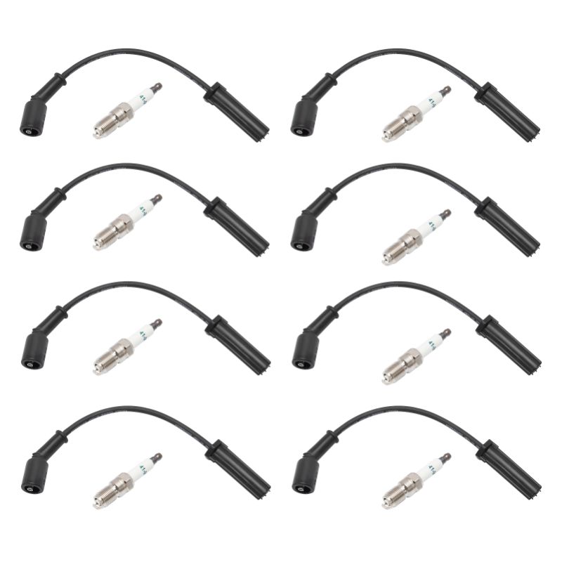 Photo 1 of 16pcs 41-962 41962 19299585 Spark Plugs 9748HH 88862385 Spark Plug Wires Fits for Escalade Avalanche Tahoe Suburban Silverado Sierra Yukon H2 LS2 LS3 LS4 LS7 Engines 4.8L 5.3L 6.0L