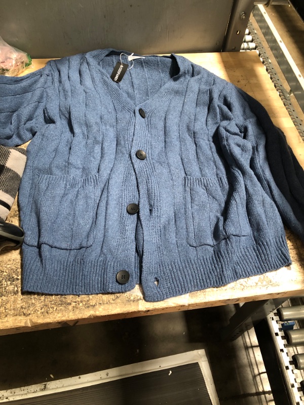 Photo 1 of blue sweater with buttons and pockets 2XL