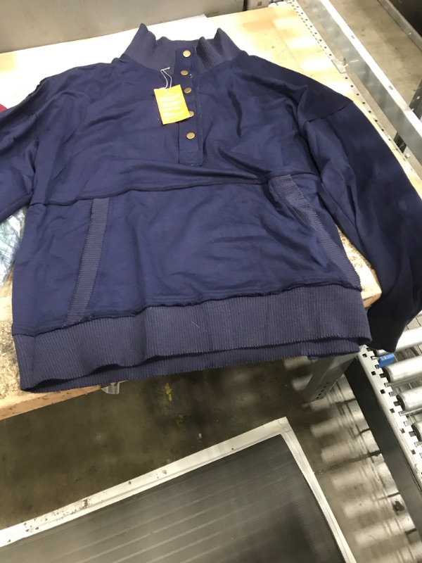 Photo 1 of 2XL blue sweater with buttons and pocket 