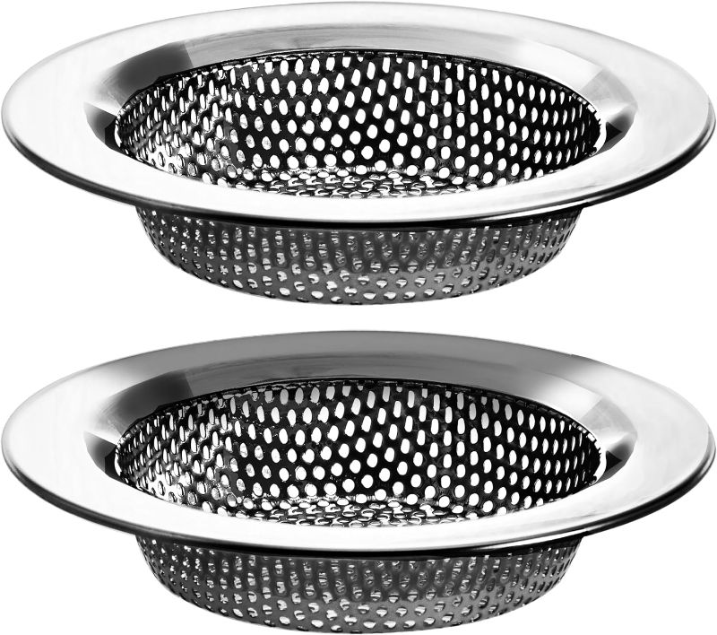 Photo 1 of 2 pack - 4.5" Top / 3" Basket - Kitchen Sink Drain Strainer Large Basket Food Catcher. Stainless Steel