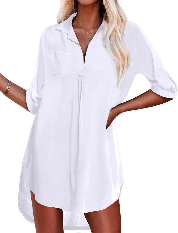 Photo 1 of (used)(see all images) Ekouaer Women's Swimsuit Beach Cover Up Shirt Bikini Beachwear Bathing Suit Beach Dress
