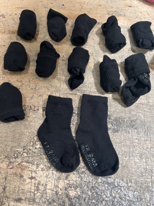 Photo 1 of 12-24 month baby socks black and 12 pair