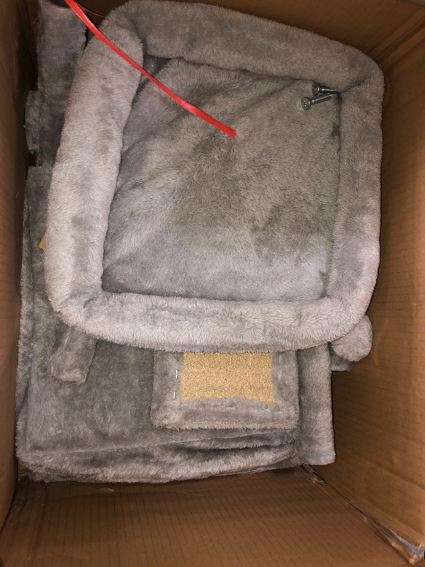 Photo 2 of **NONREFUNDABLE**FOR PARTS OR REPAIR**SEE NOTES**
Hey-brother Multi-Level Cat Tree Condo Furniture with Sisal-Covered Scratching Posts, 2 Plush Condos, Perch Hammock for Kittens, Cats and Pets, Light Gray MPJ020-SW 19.7"×15.0"×57.1" Light Gray