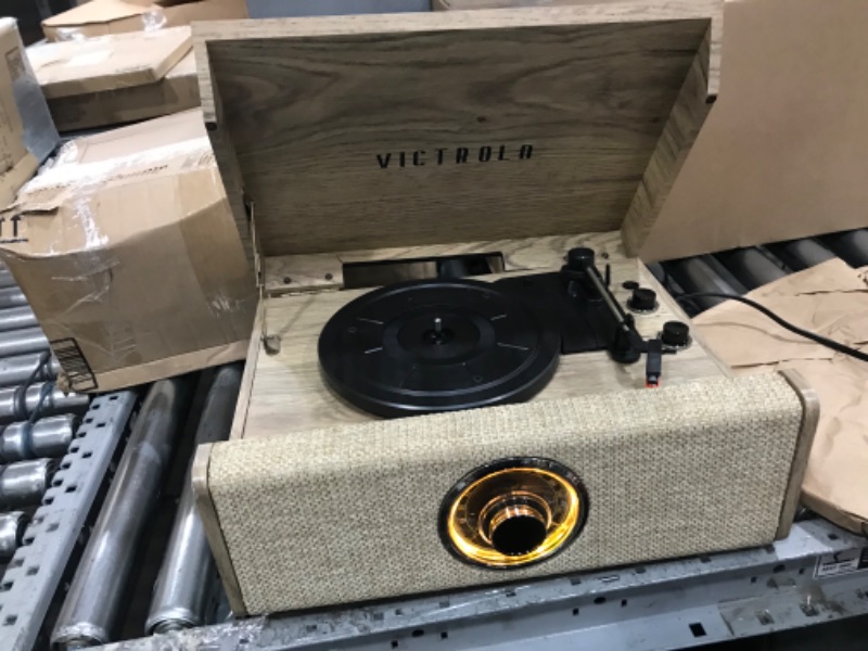 Photo 4 of **SEE NOTES**Victrola's 4-in-1 Highland Bluetooth Record Player with 3-Speed Turntable with FM Radio (VTA-330B-FOT)