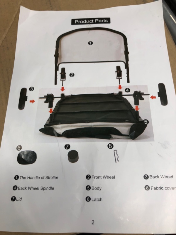 Photo 2 of ***USED - MISSING PARTS - SEE COMMENTS***
uyoyous Big Dog Stroller Grey Ventilated Foldable Pet Cart 25.2×31.4" with 4 Rubber Wheels and Adjustable Handle Zipper Entry, Mesh Skylight Cat Dog Stroller for a Variety of Roads Easy Fold gray