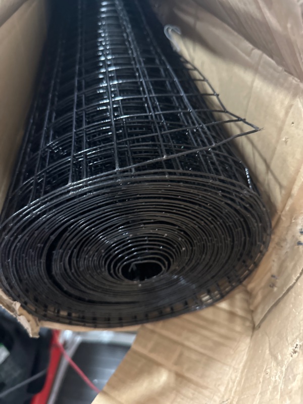 Photo 2 of 48'' x 50' 1inch Hardware Cloth 16 Gauge Black Vinyl Coated Welded Fence Mesh for Home and Garden Fence and Home Improvement Project 48inch×50ft