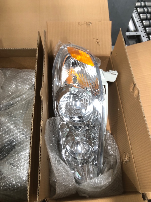 Photo 2 of Rongxu Auto Corolla Headlights Assembly Compatible with 2003 2004 2005 2006 2007 2008 Toyota Corolla Headlamp Chrome Housing Amber Reflector Replacement Driver and Passenger Side Pair Chrome Housing Amber Reflector 2003-2008