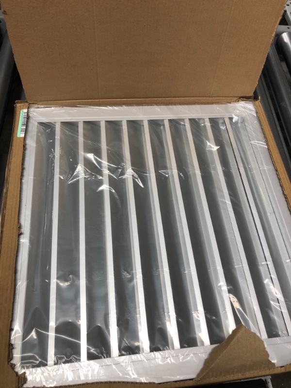 Photo 2 of 20" x 20" Anodized HVAC Fixed Louvre Exterior Grille Air Vent Aluminum Grille for Walls and Crawl Space Bird Mesh Weatherproof 20 x 20 inches