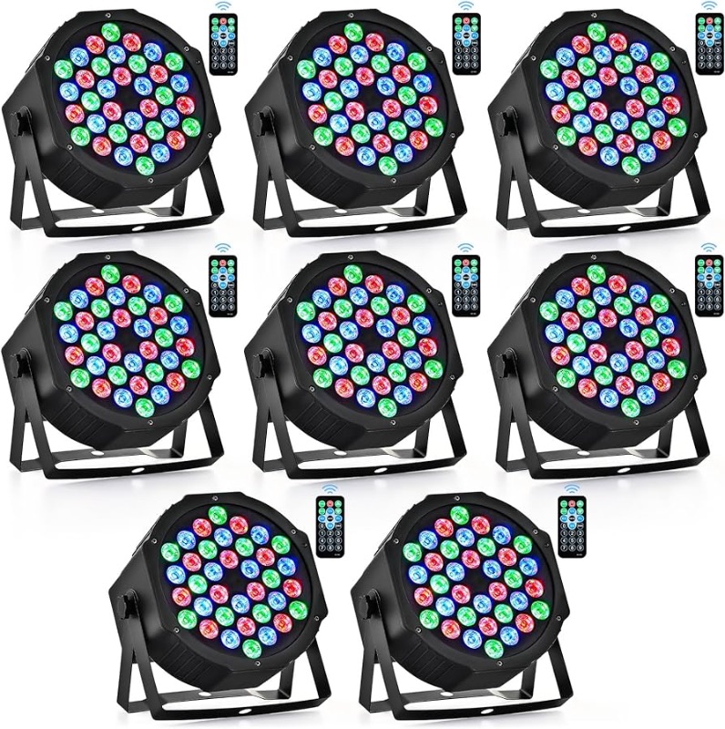 Photo 1 of CO-Z Stage Lights, 36 LED Par Lights with Remote Control, DMX Controller Compatible, 8 Pack DJ Lights for Event Wedding Holiday Party Bar Club Music Dance Show