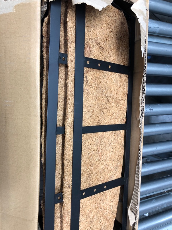 Photo 1 of Halatool 4PCS 24 Inch Window Box with Coco Liner Sturdy Metal Railing Planter with Coco Coir Basket Liners for Window Deck Fence Porch and Patio Outdoor Indoor Lawn 4 24 Inch