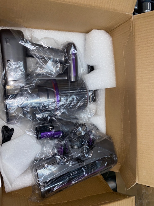 Photo 1 of POWEART N700 Cordless Vacuum Cleaner, 30Kpa Powerful Cordless Stick Vacuum, 180° Foldable Wand, Extended Runtime, 8-in-1 Vacuum Cleaner for Home Purple